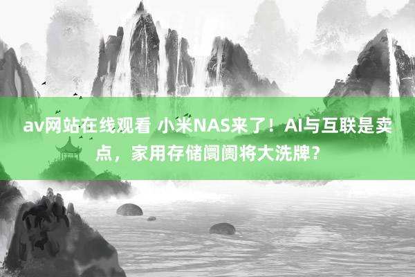 av网站在线观看 小米NAS来了！AI与互联是卖点，家用存储阛阓将大洗牌？